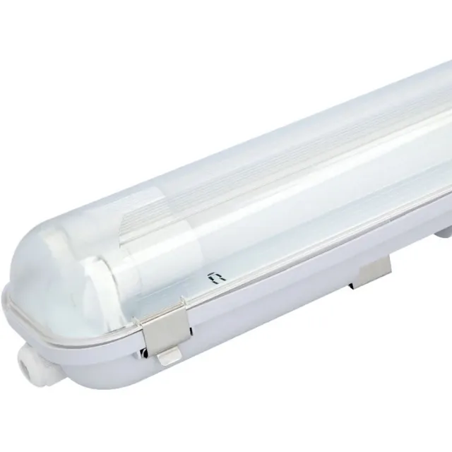 HOFTRONIC Ecoseries - LED TL armatuur 120cm dubbel IP65 - 6000K - 36W 7200lm (200lm/W) - Flikkervrij koppelbaar - T8 G13 fitting - Incl. 2x LED TL buis Wit