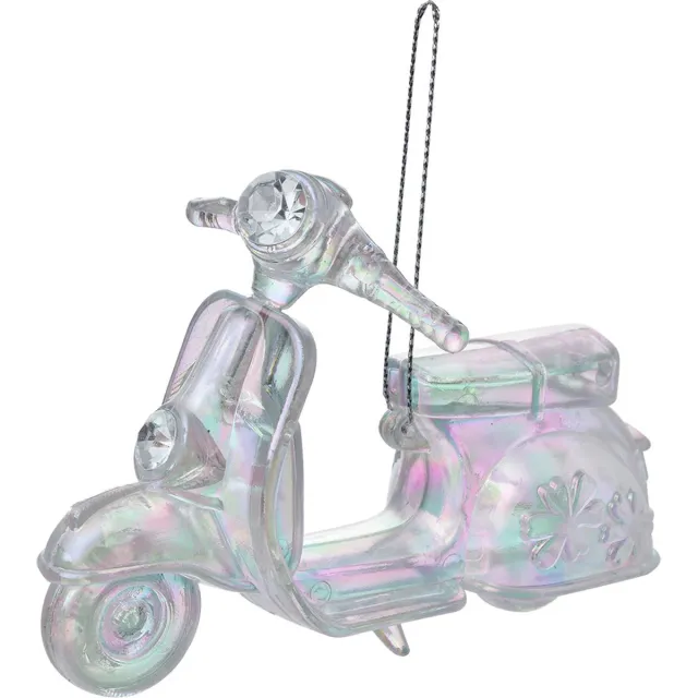 Clayre & Eef Kersthanger Scooter 12 cm Zilverkleurig Kunststof