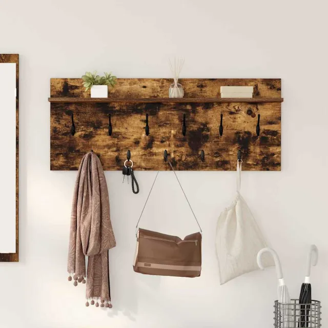 vidaXL Wandgemonteerde kapstok Gerookt eiken 100 x 40 x 12 cm Bruin