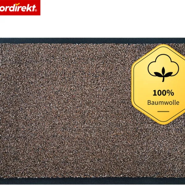 Floordirekt Karat Deurmat – Wasbare schoonloopmat met antislip TPE-rug – Bruin – 50 × 80 cm