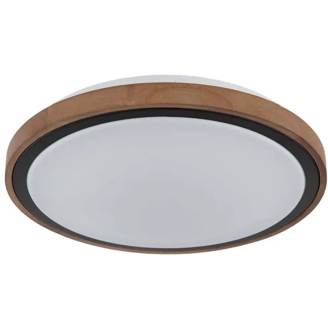 Globo Lighting Plafondlamp woonkamerlamp plafondlamp eetkamerlamp slaapkamerlamp, metaal acryl hout aluminium bruin, geheugenfunctie CCT, LED 18W 843Lm 3000K 4000K 6000K, D 36 cm