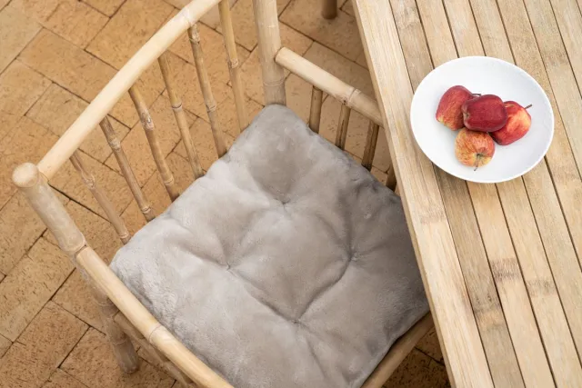 Natures collection Sheepskin House - Moccasin Stoel Cover - 45x45 cm Silver Grey
