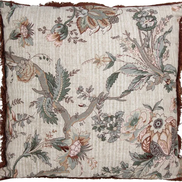 HD Collection Kussen Bloem Katoen 45x45cm Bruin