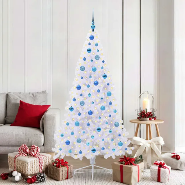 vidaXL Kunstkerstboom Wit 180 cm PVC en staal