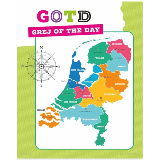 Grej of the day poster Nederland Multicolor
