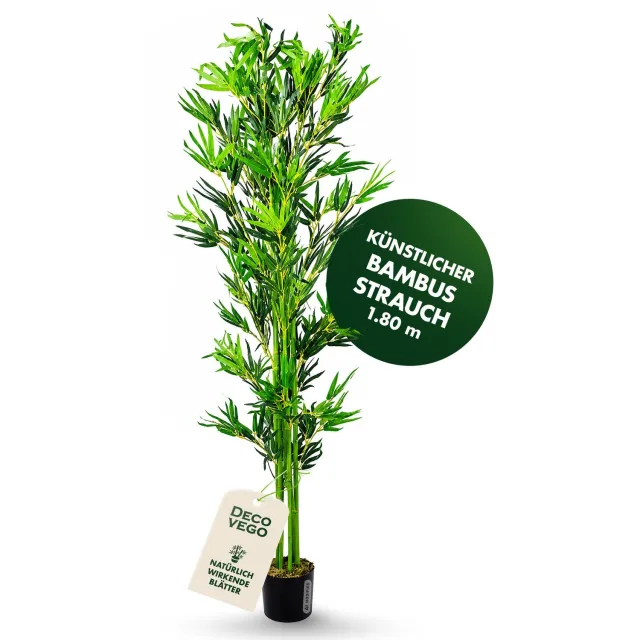 Valse Kunstmatige Plant Bamboe Plant Echt Hout Decoratie 180cm DECOVEGO groen