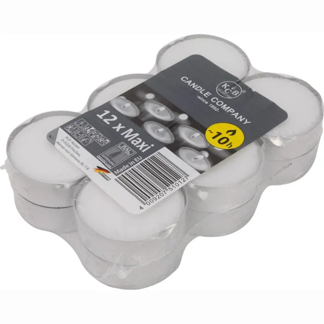 Cosy&Trendy Theelicht 10h Set12 Wit Met Huls D5,7cm