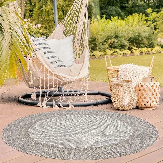 TT Home Balkon Tuin Eetkamer Scandinavisch Boho Design Rand Effen 120 x 120 cm Rechthoek 120 x 120 cm Rechthoek beige