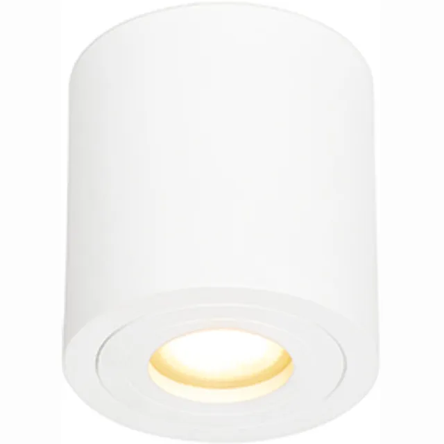 QAZQA capa - Moderne Plafondspot | Spotje | Opbouwspot voor badkamer - 1 lichts - Ø 90 mm - Wit Wit Rond