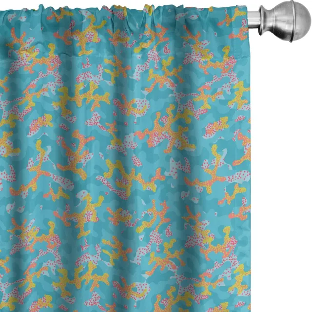 ABAKUHAUS Abstracte gordijnen – 2-delige set 75x245 cm – zeeblauw multicolor Zee Blauw Multicolor