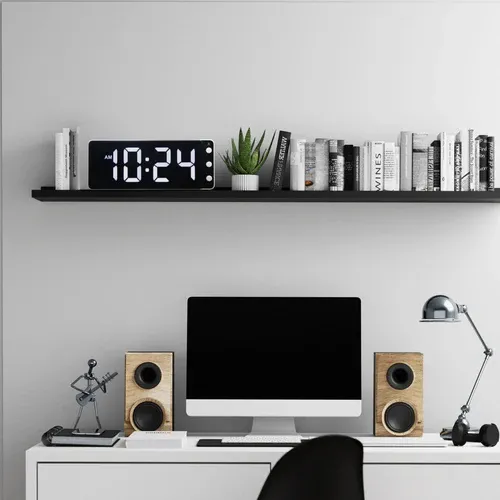 Tafel-/wandklok 27,2 x 10,8 x 3 cm - LED - ABS - NeXtime 'Digitale klok' wit, foto 2