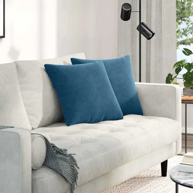 vidaXL Sofa Kussens 2 st fluweel Donkergroen 45 x 45 cm