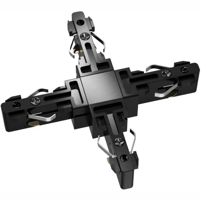 Fantasia Micro Line X-connector zwart – kruisstuk voor het Micro Line railsysteem, aluminium, IP20, dimbaar