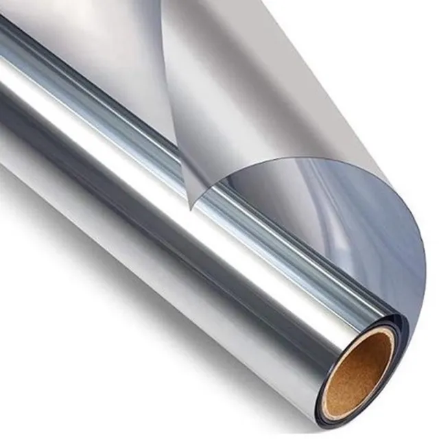 Simple Fix Anti inkijk Raamfolie - 90cm x 300cm - Zonwerend en Isolerend - HR++ - Statisch - Verduisterend - Spiegelend - Zilver Zilver Spiegelend