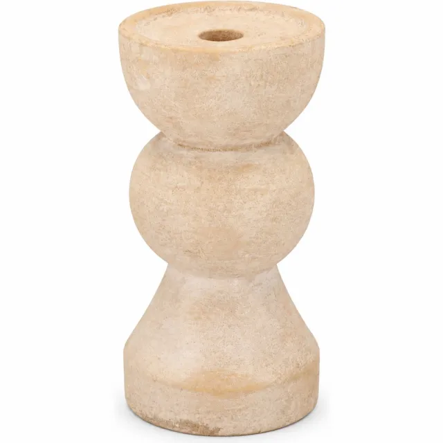 Daan kromhout Kaarsenhouder - Kandelaar - Florence - Goud - Wit - Keramiek - Cementlook - 21 cm Goud/Wit