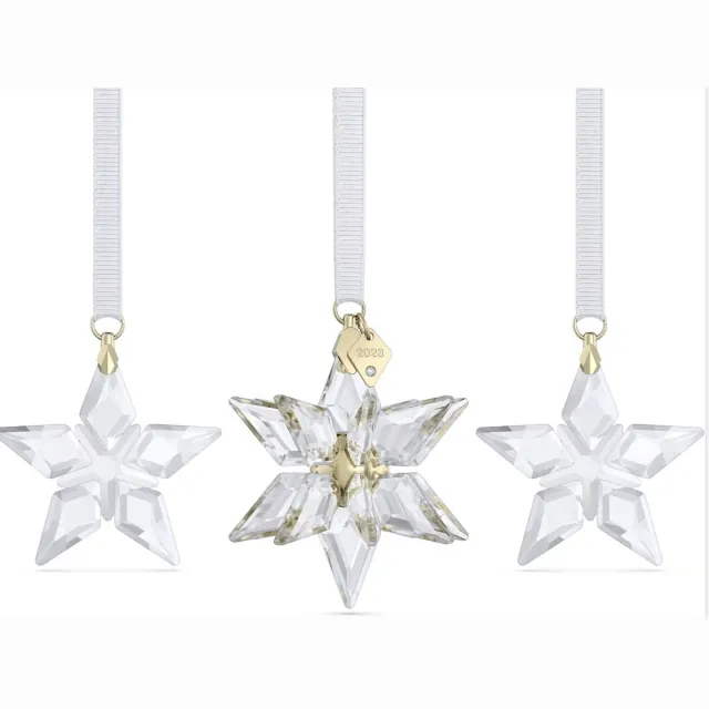 Swarovski beeldjes ornament set 3D 5655102 | Annual Edition, decoratie voor feestdagen, wit glanzend design