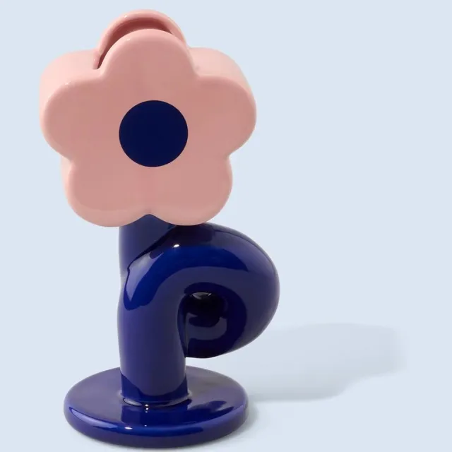 Fluid Market Vaas Loop Flower blauw