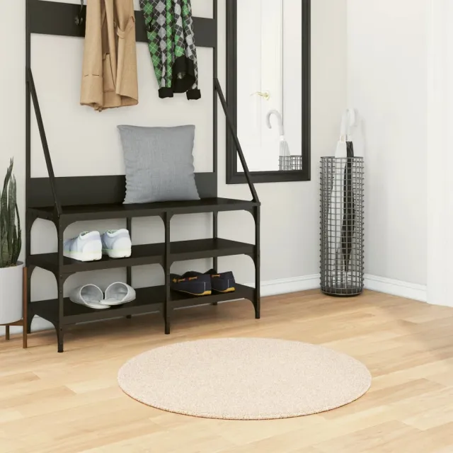 vidaXL Vloerkleed HUARTE laagpolig zacht wasbaar Ø 80 cm beige, foto 2