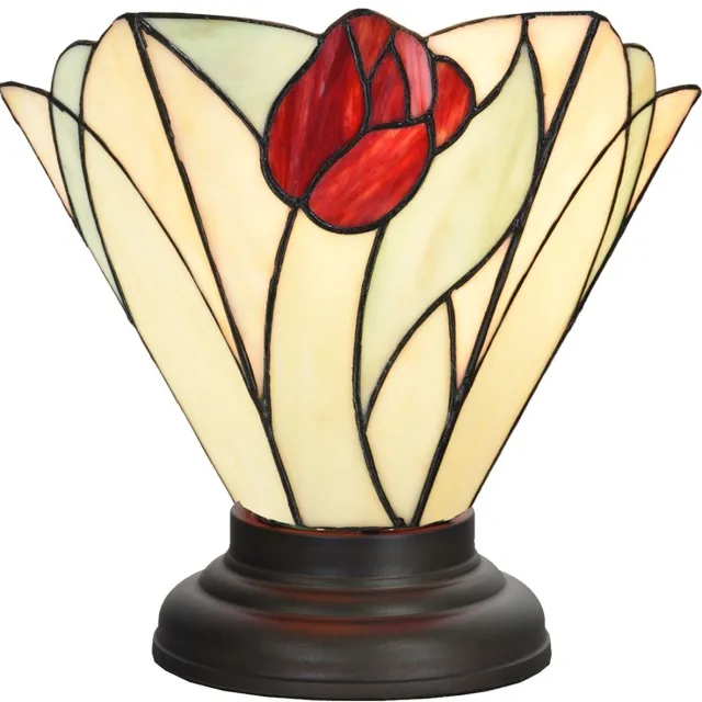 Coloured by Art Tiffany Tafellamp Tulip - Art Deco Trade Rood