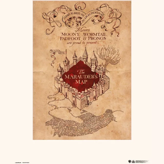 Harry Potter The Marauders Map Print Divers