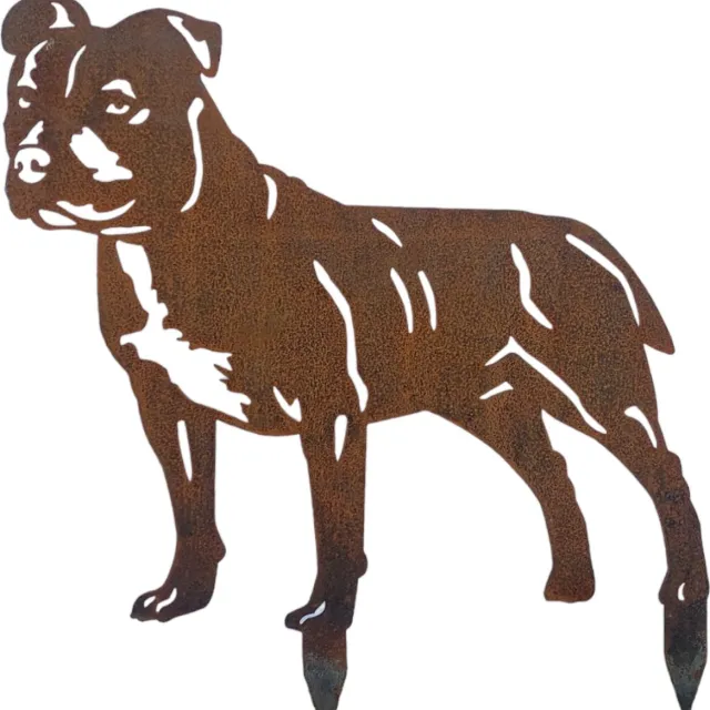 rusty friends Engelse stafford - tuinbeeld - cortenstaal - NL Fabrikaat - 52 x 55 cm