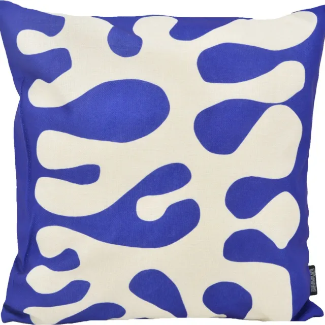 Gek op Kussens! Royal Blue Coral Kussenhoes | Katoen/Linnen | 45 x 45 cm
