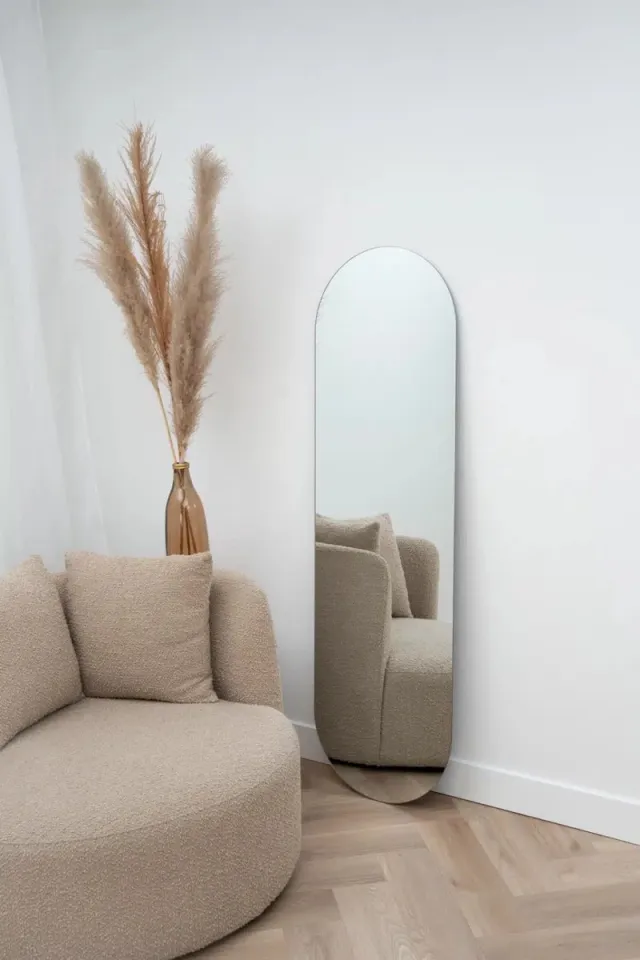 Nordic Style® Ovale spiegel 170x50cm - Frameloos - Scandinavische Spiegels - Ovaal - Zonder lijst - Randloos - Frameloos - Pas spiegel - Staande spiegel - Kleedkamer spiegel - Pas naturel