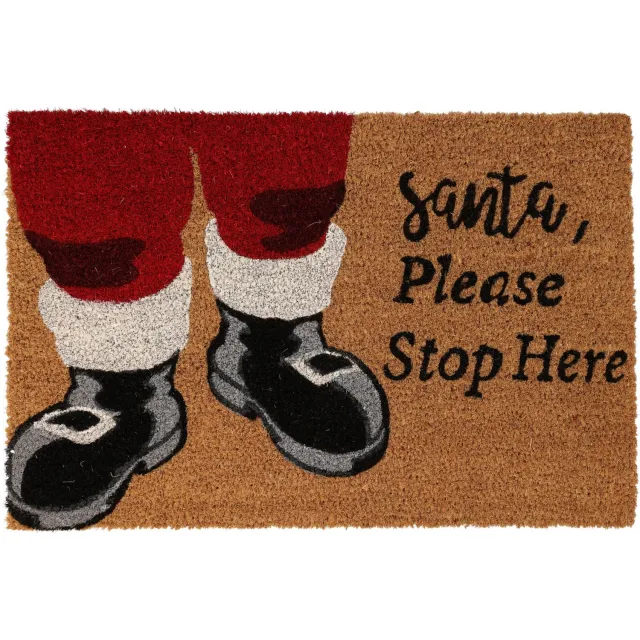 Home & Styling Collection Home Styling Collection - Deurmat - Kerstdeken van kokosvezel, 59x39 cm Bruin