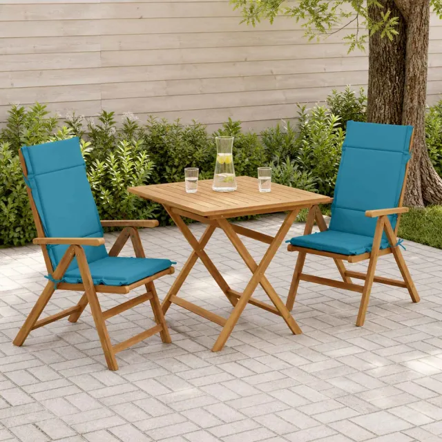 vidaXL Kussen voor stoel met hoge rug GEMERT 2 st 100% Polyester blauw