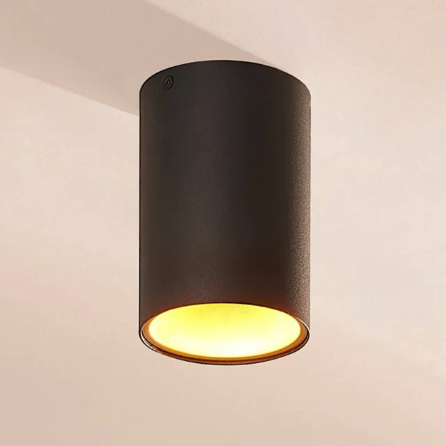 ARCCHIO plafondlamp - 1licht - Aluminium - H: 14 cm - GU10 - zwart, goud