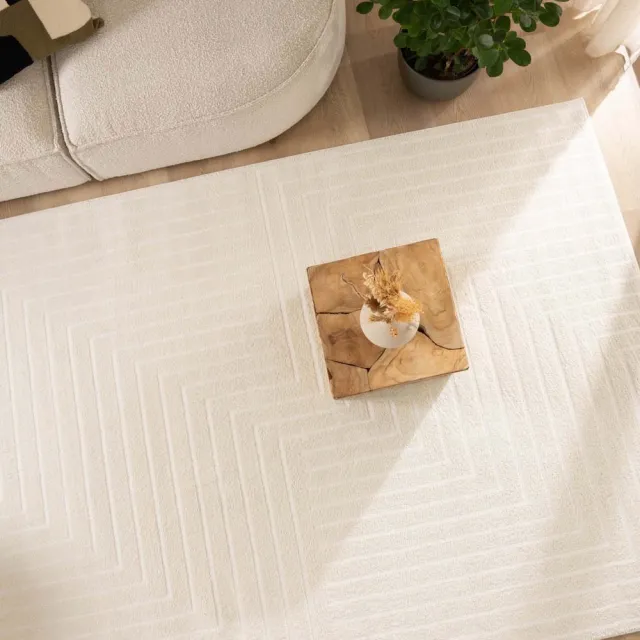 Nordic Weavers Vierkant vloerkleed Scandinavisch - Contour Edge crème 140x140