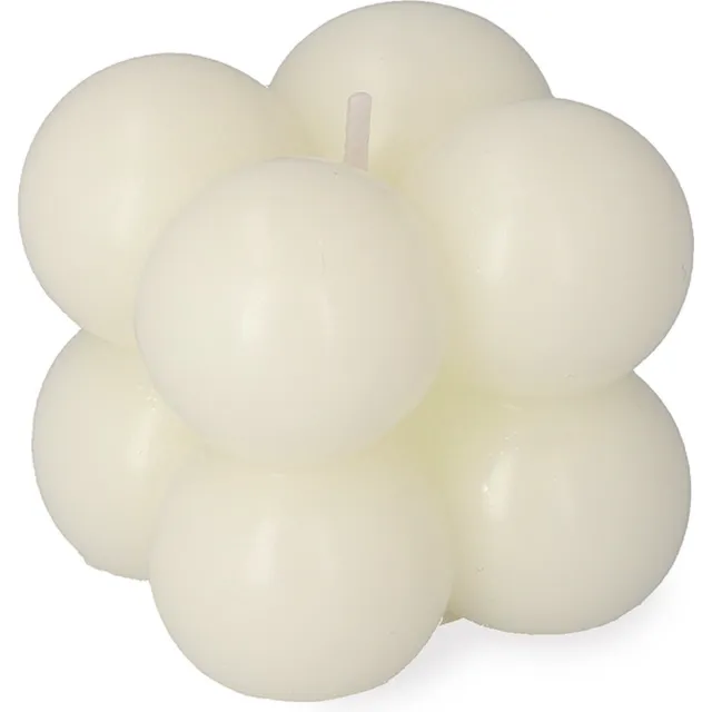 Homla Bubble Kaars - 6x6x6 - Ecru - Geurloos
