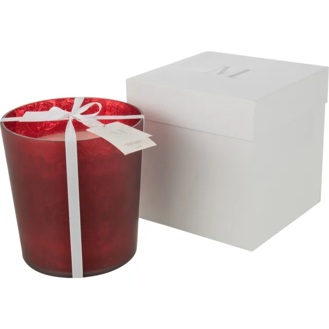 J-Line geurkaars M-Chic - Oud & Amber - glas - rood - large - 140U