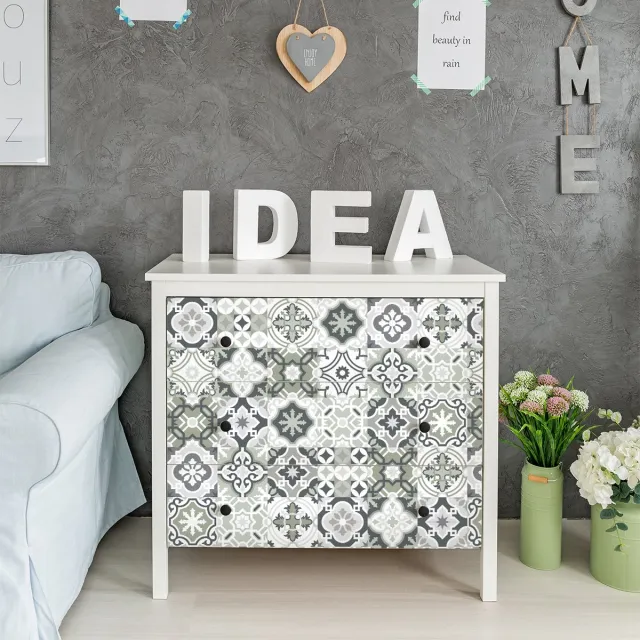 Ambiance Sticker Meubeldecoratiestickers - Zelfklevende stickers voor keuken en woonkamer - 30 Evelyna meubeltegelstickers - 30 stickers 20x20cm Multi color