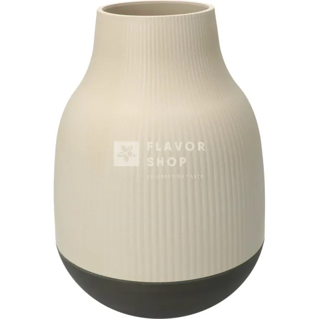 Point-Virgule vaas uit bamboevezel gebroken wit en donkergrijs ø 18.1cm H 25cm Wit-Grijs