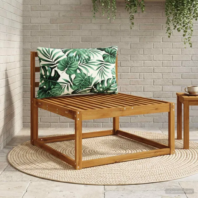 vidaXL Rugkussen PUTTEN 100% Polyester Bladpatroon 70 x 40 x 15 cm Groen