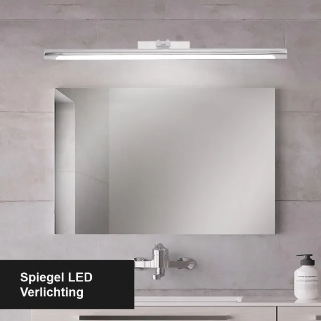 Vtw Living Spiegellamp Chroom - Verstelbaar - LED - Spiegelverlichting - Spiegel Verlichting - 55 cm