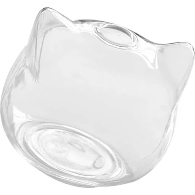 Bonne et plus Glazen vaas kattenkopje/poezenhoofdje vaas glas vaasje klein glas transparant doorzichtig glas