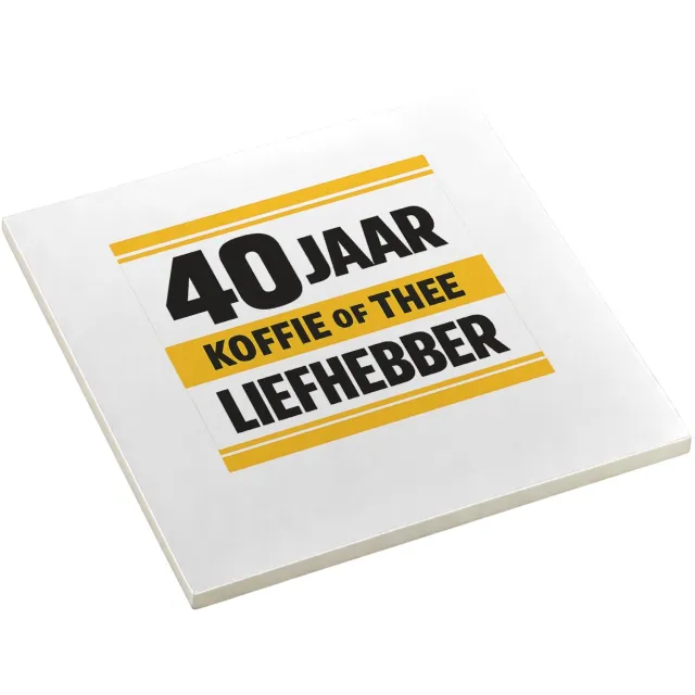 Mr Cadeautjes Decoratie tegel Humoristische jubileumopdruk rond een favoriete drank in een - 10,8 x 10,8 cm, keramiek - keuken, badkamer, woonkamer | cadeau Wit