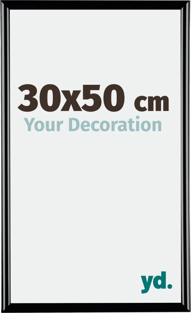yd. Your Decoration - Fotolijst 30x50 cm - Kunststof - Zwart Hoogglans - Bordeaux