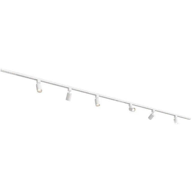 HOFTRONIC railverlichting pakket recht – 3 meter – 6 x GU10 railspots – dimbaar – aluminium wit – IP20 – modulair – 230V – railverlichting woonkamer keuken