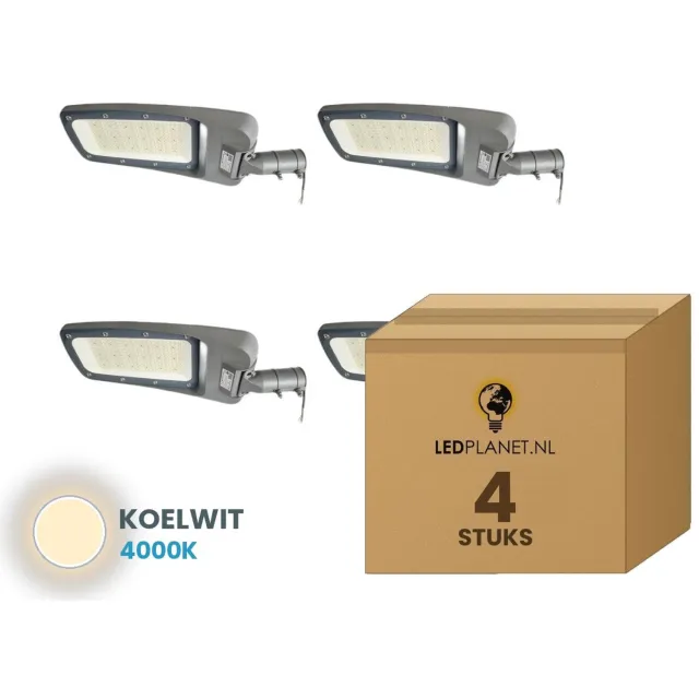 Tsong LED Straatverlichting 200W 34000lm - Koelwit 4000K - IP66 - 4 stuks - 230V