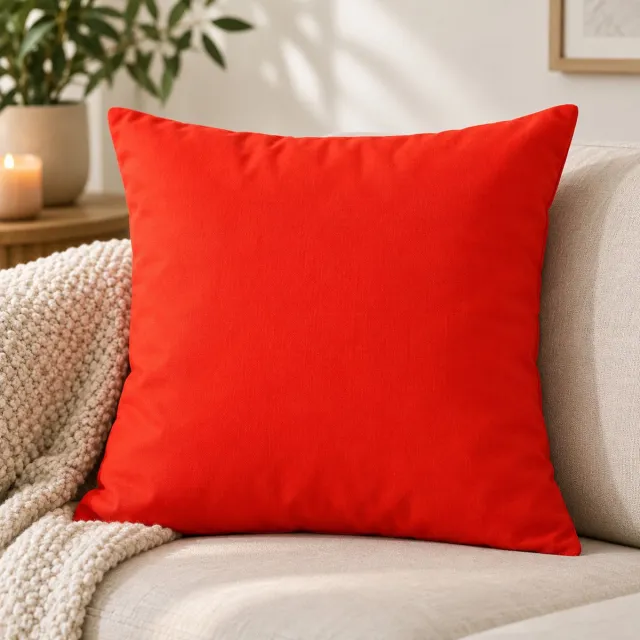 Unique Living sierkussenhoes - 4 stuks - kussenhoesje - kussenhoes - oranje - 45 x 45 cm - met rits oranje satijn