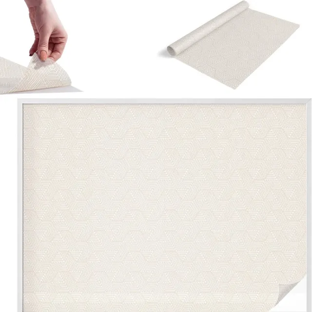 TULUP Raamfolie Anti inkijk - Rechte driehoeken Melkglas Folie - 200x146 cm - Beige Anti inkijk Raamfolie Glas in Lood - Zonwerende Raamfolie - Voor de hal, voor de woonkamer, voor het kantoor - Privacy Folie Raam Glas in Lood Beige - Rechte driehoeken