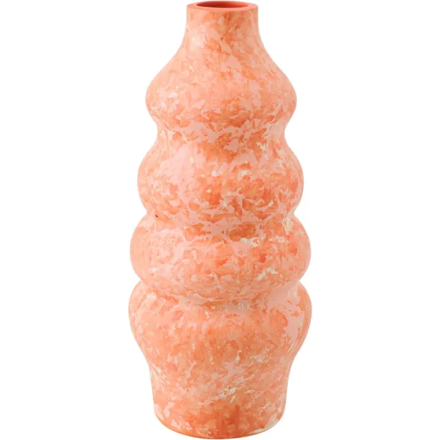 J-Line vaas - keramiek - oranje/wit - large