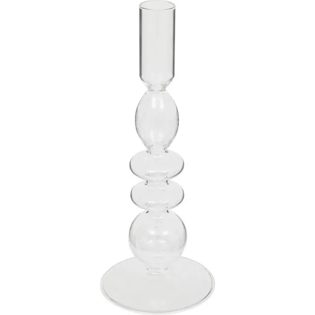 Atmosphera kaarsen kandelaar Murano - glas - dinerkaarsen - transparant - D9 x H22 cm