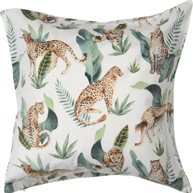 Clayre & Eef Kussenhoes 45x45 cm Groen Polyester Tijger