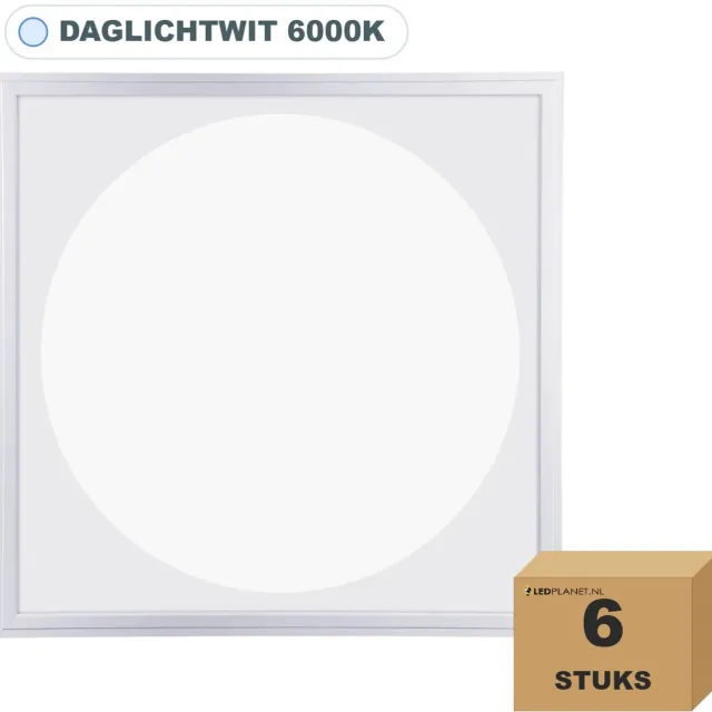 Tsong LED paneel 60x60 cm rond lichtvlak - 6 stuks - 36W - Daglichtwit 6000K - 3600 lm - CRI80 - 230V