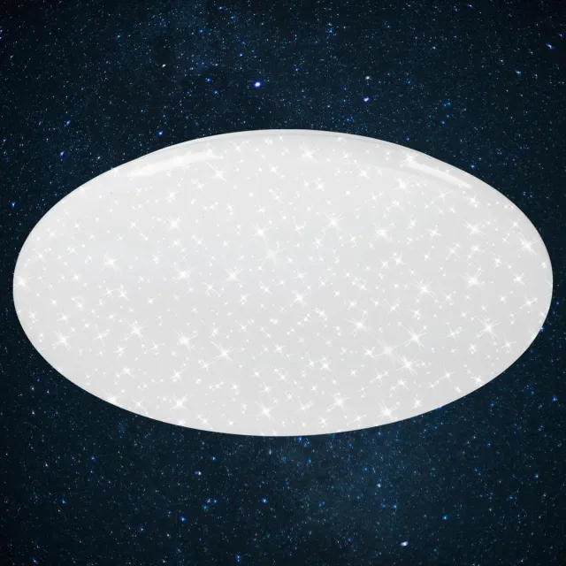Briloner VERB - Plafonnière dimbaar - plafondlamp met sterdecor - incl. afstandsbediening - incl. nachtverlichting - incl. kleurtemperatuurregeling (3.000 - 6.500 Kelvin) - Ø 56cm - LED - 50 W - 4.000 lm wit