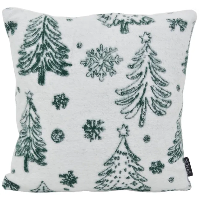 NOVÉE Frosty Forest Wit Kerst Kussenhoes | 45 x 45 cm | Polyester